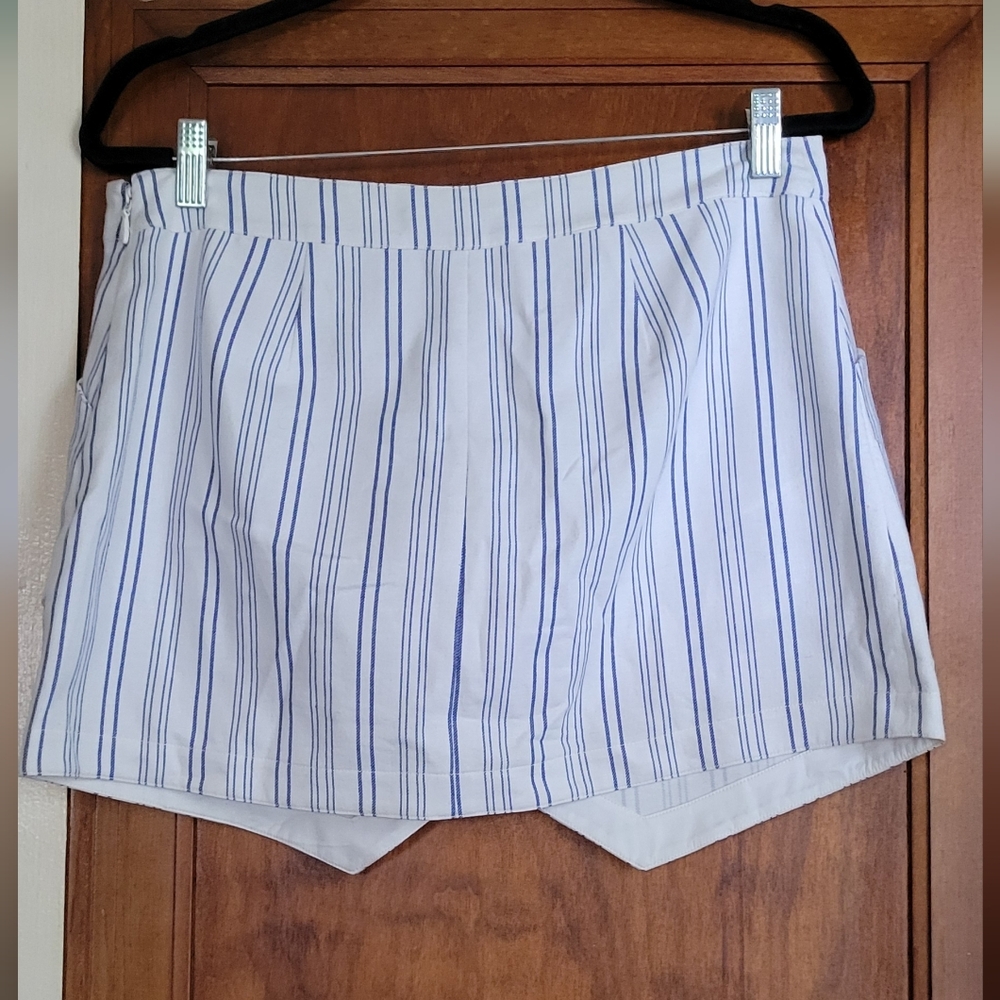 BCBGMaxAzria Blue and White Striped Apparel #1